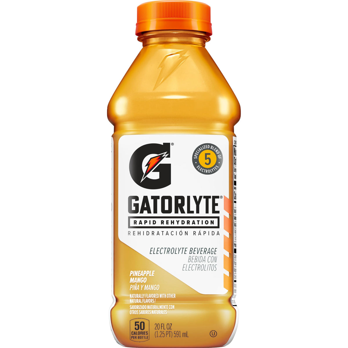Gatorlyte Rapid Rehydration Electrolyte Beverage – Pineapple Mango, 20 Fl Oz (12-Pack)