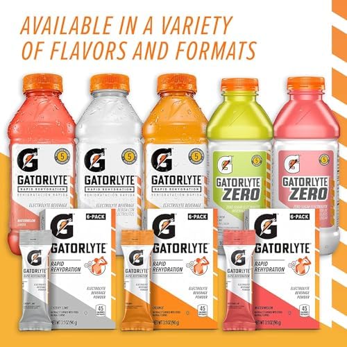 Gatorlyte Zero Rehydration Electrolyte Drink – Fruit Punch, 20oz Bottles (12 Pack)