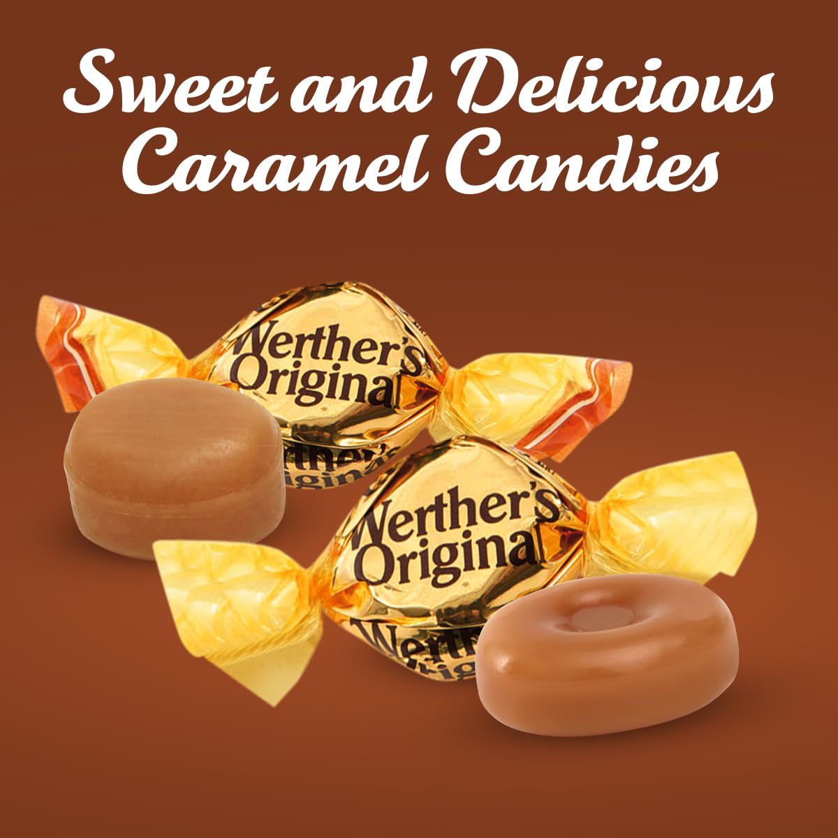 GEEOOLLAH Werther’s Original 2 lb Caramel Mix – Hard, Creamy Filled & Chewy Candies, Individually Wrapped