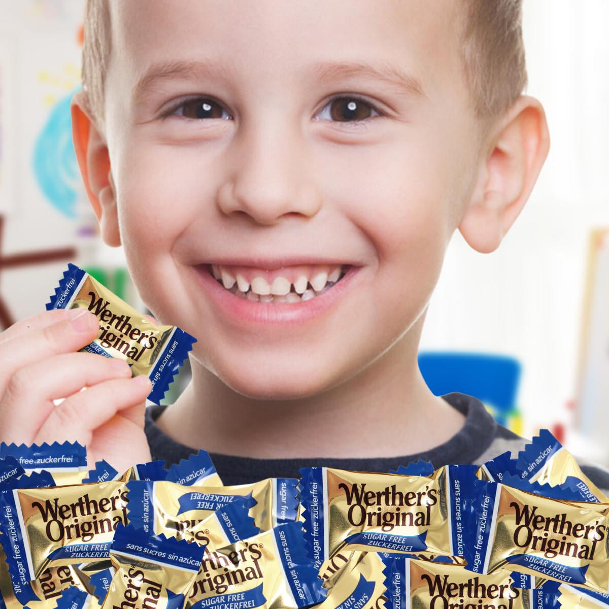 GEEOOLLAH Werther’s Original Sugar Free Caramel Bites – Creamy, Sugar-Free Candy 1lb