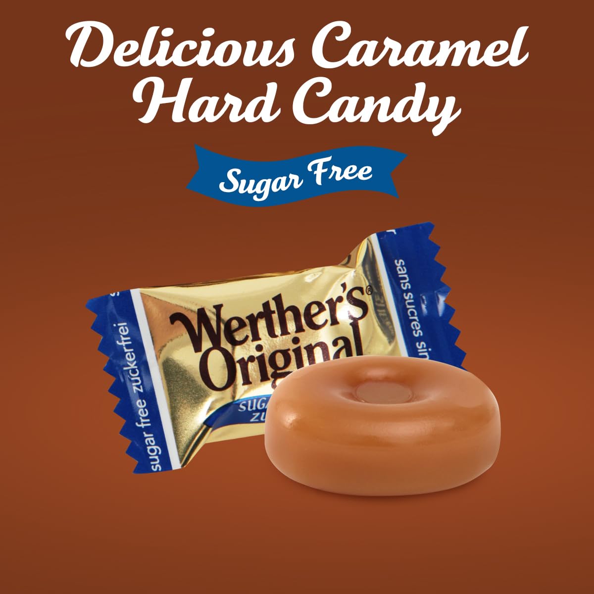 GEEOOLLAH Werther’s Original Sugar Free Caramel Bites – Creamy, Sugar-Free Candy 1lb