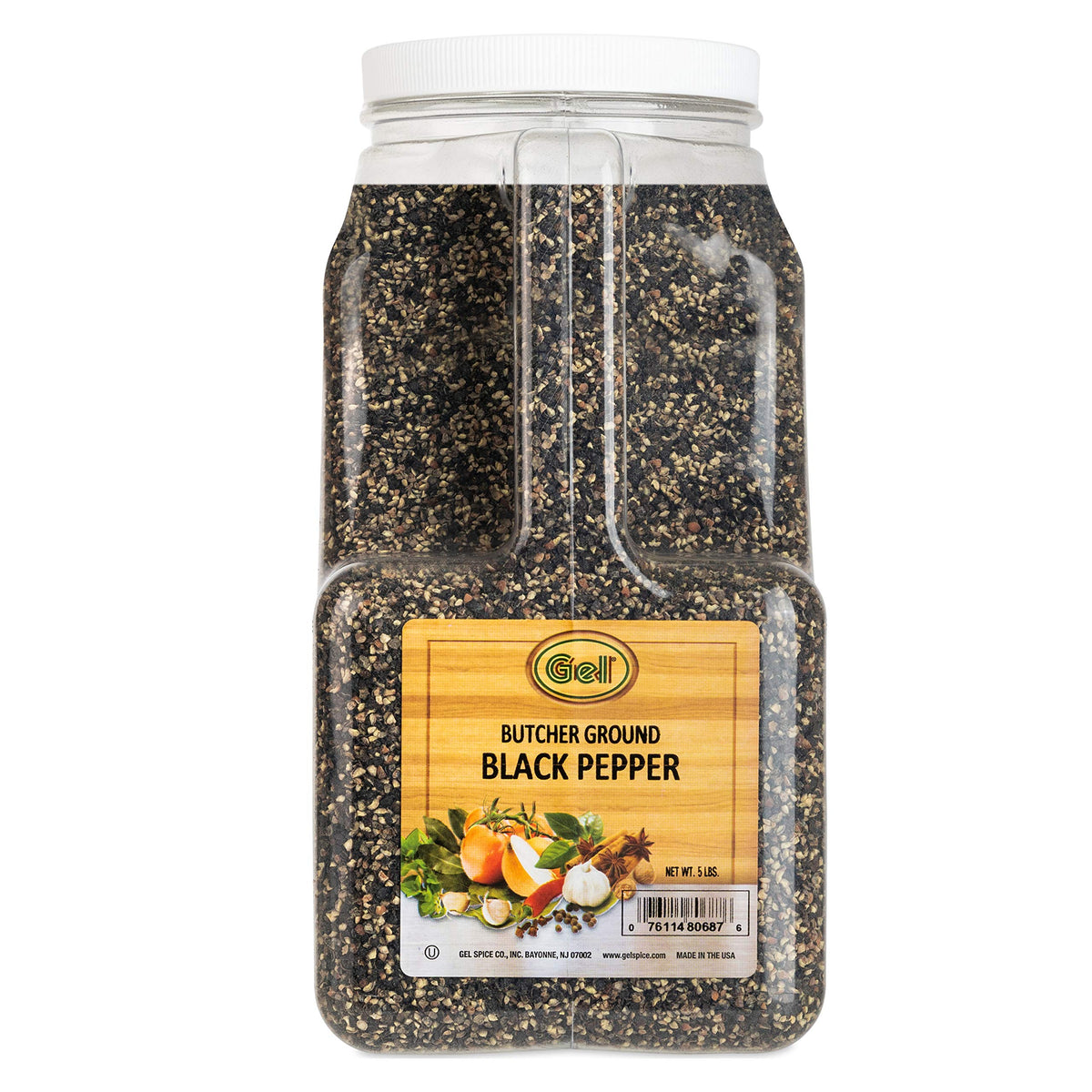 Gel Spice 10-Mesh Butcher Ground Black Pepper – 5 Lb Jar for Barbecue & Grilling