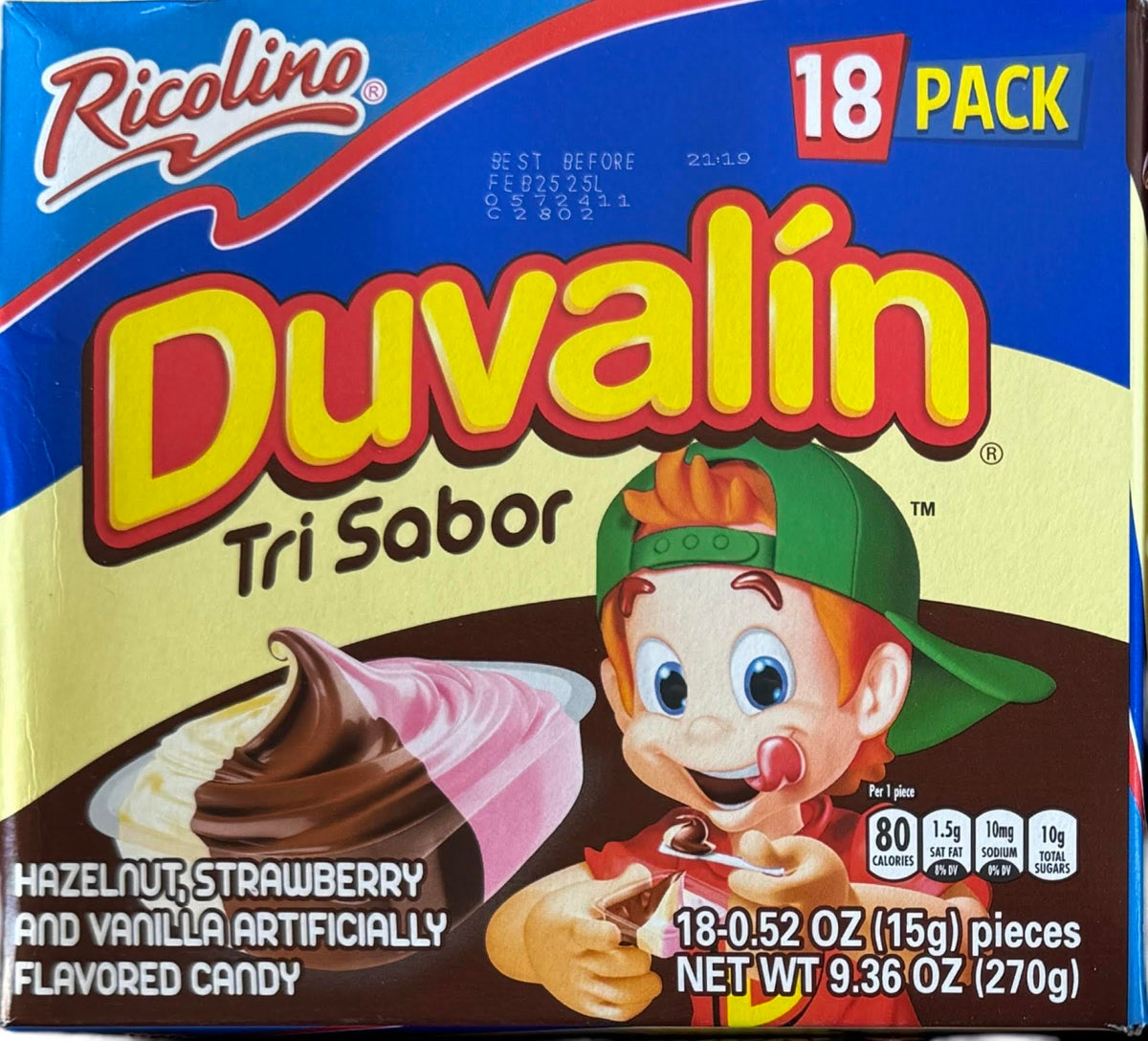 Generic Duvalin Mexican Candy – Strawberry-Vanilla, Hazelnut-Vanilla, Hazelnut-Strawberry, Tri-Flavor Pack (4 Boxes, 72 Count)