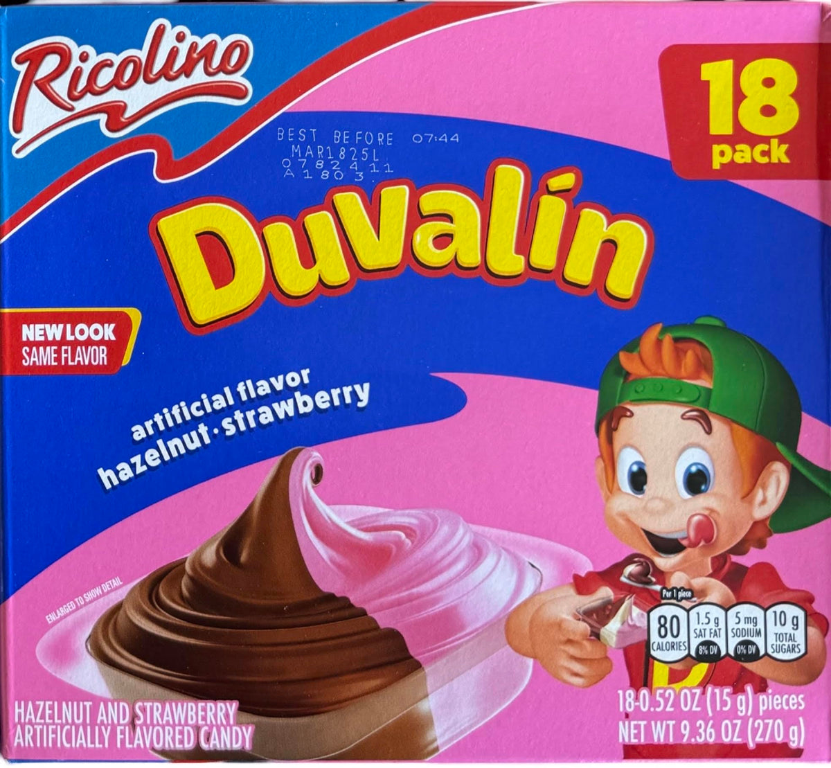 Generic Duvalin Mexican Candy – Strawberry-Vanilla, Hazelnut-Vanilla, Hazelnut-Strawberry, Tri-Flavor Pack (4 Boxes, 72 Count)