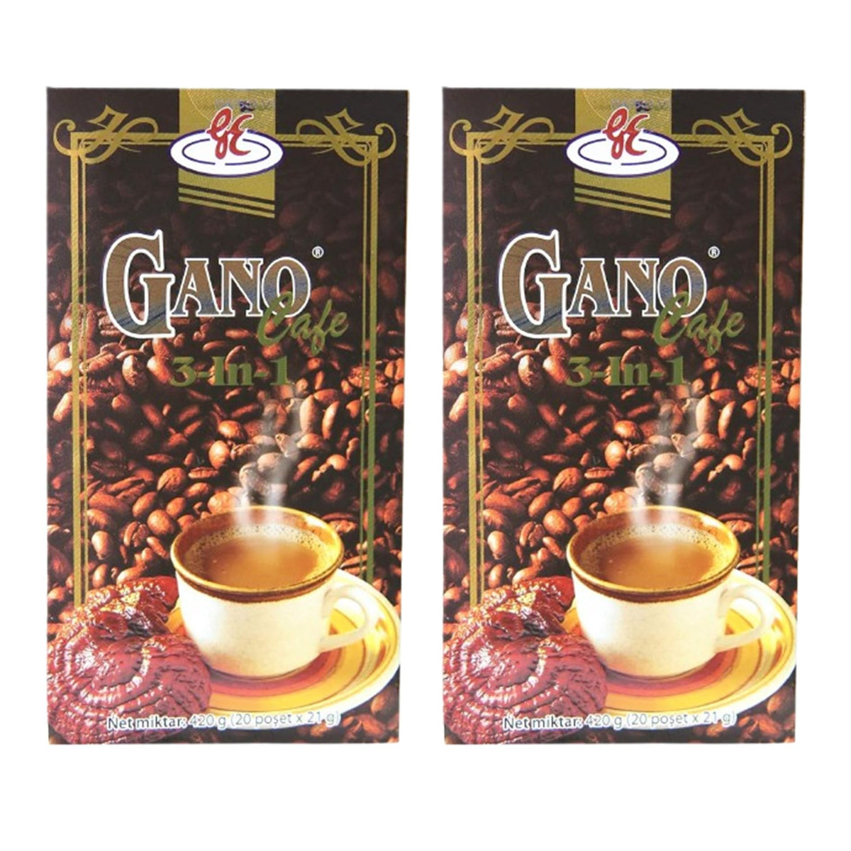 Gano Coffee with Ganoderma Mushroom – Instant 2-Pack, Rich Aroma & Smooth Taste | Generic