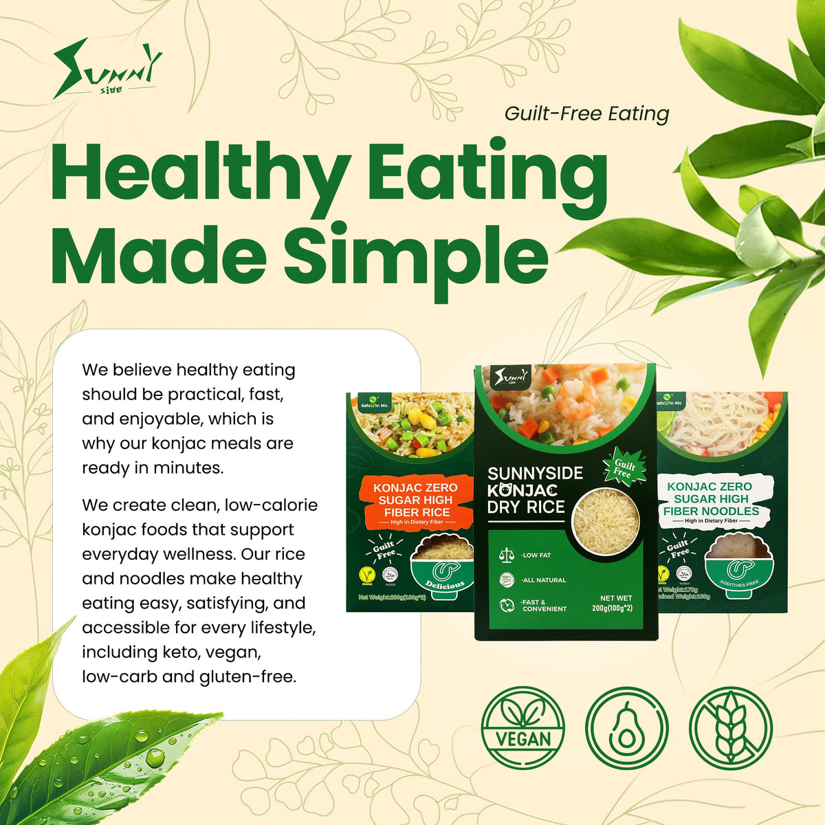 Generic Ketoslim Mo High-Fiber Konnyaku Rice 4 Pack | Low-Calorie, Vegan Shirataki Rice with Glucomannan