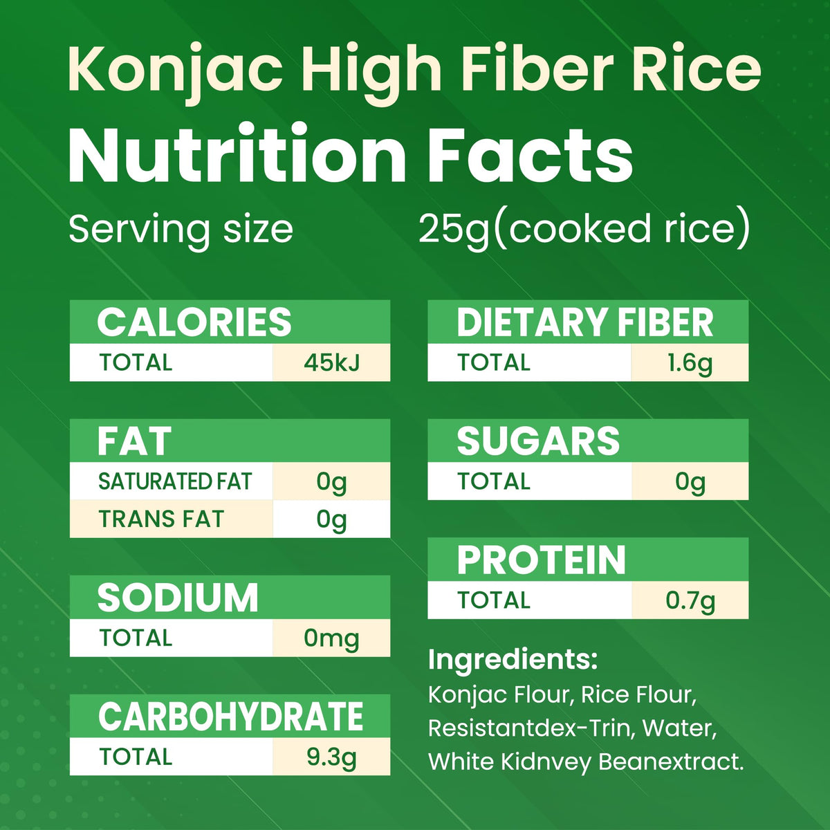 Generic Ketoslim Mo High-Fiber Konnyaku Rice 4 Pack | Low-Calorie, Vegan Shirataki Rice with Glucomannan
