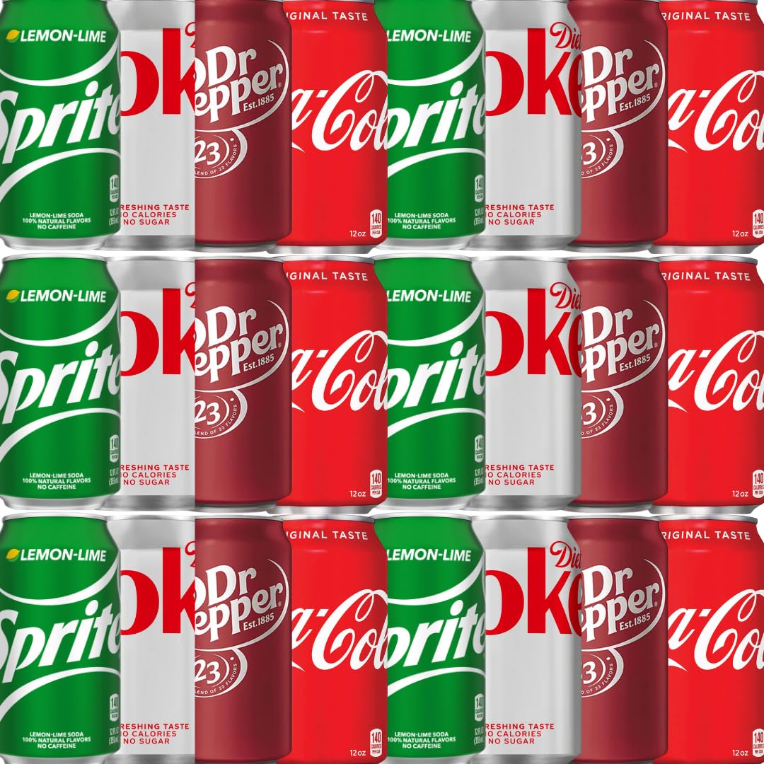 Generic Soft Drink Assortment – 4-Flavor Variety Pack, 12 oz Cans, 18-Count