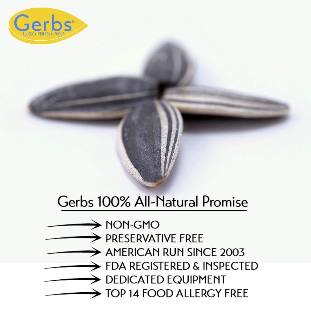 GERBS Raw Whole Sunflower Seeds 4 lbs – In-Shell, Allergen-Free, Resealable Bag