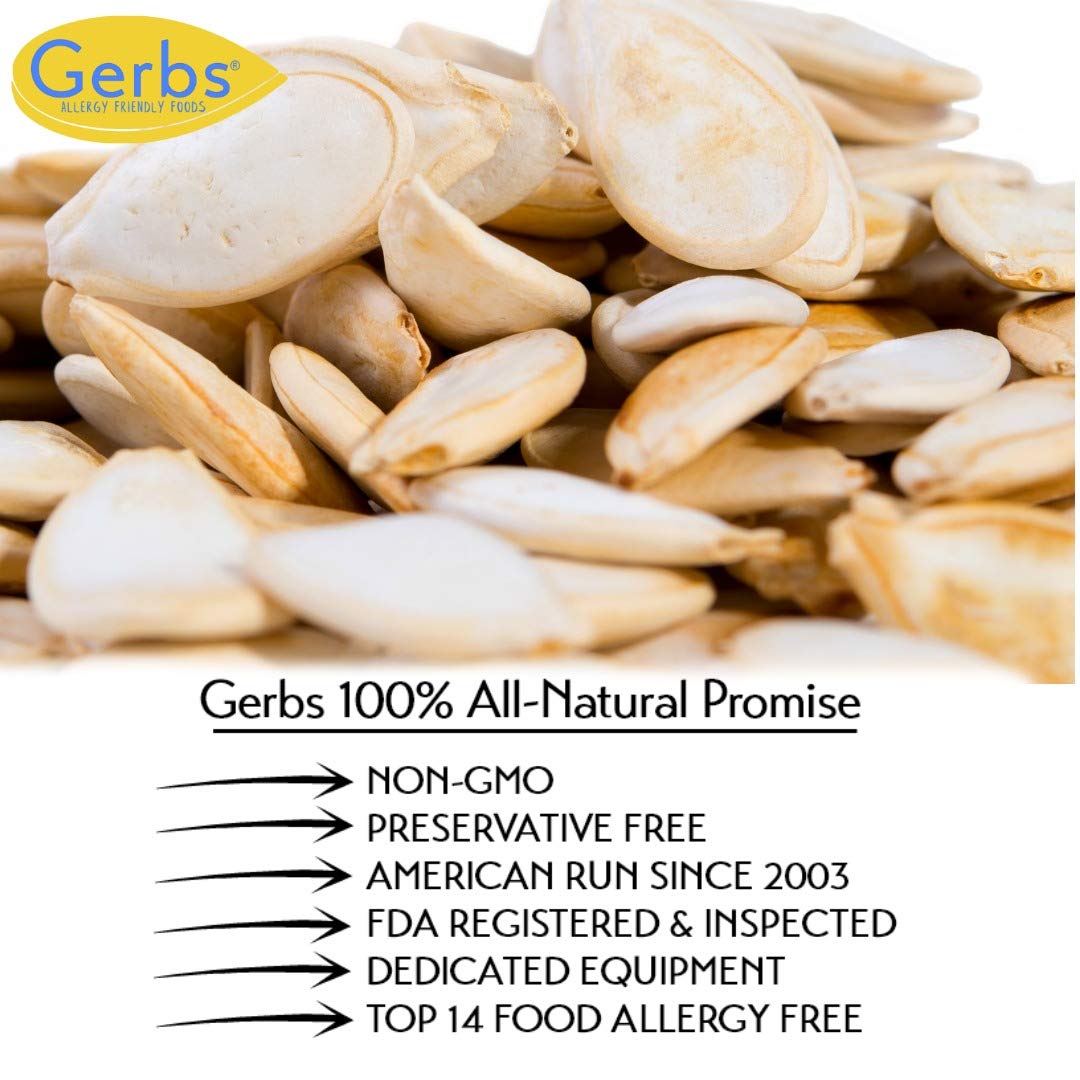 GERBS Jumbo Sea Salted Pumpkin Seeds in Shell – 2 LB, Allergen-Free & Non-GMO