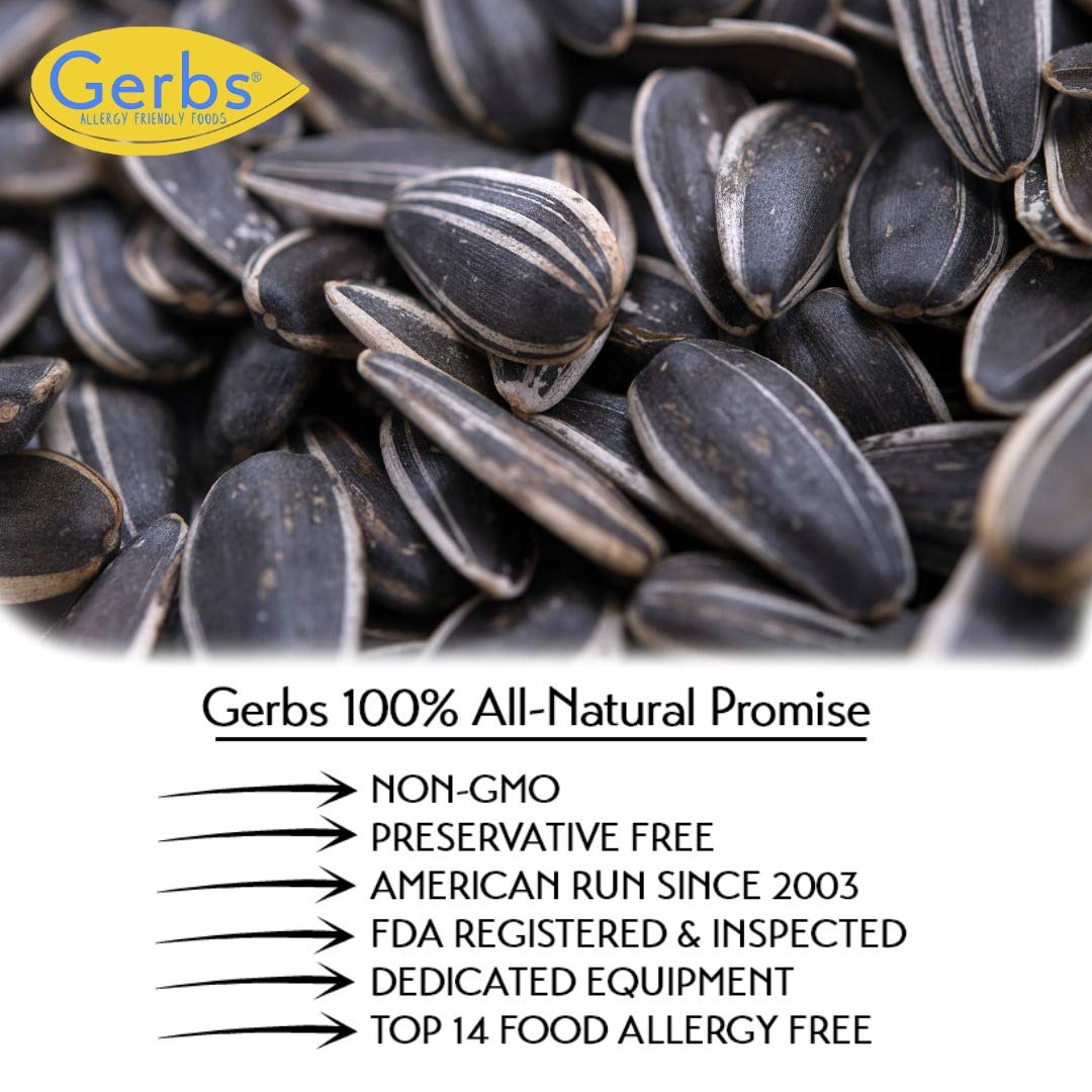 GERBS Jumbo Unsalted Sunflower Seeds in Shell – 2 LBS | Allergen-Free & Non-GMO