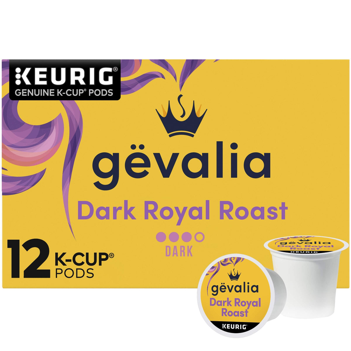 Gevalia Dark Royal Roast K-Cup Coffee Pods – 72 Pods (6 Boxes of 12)