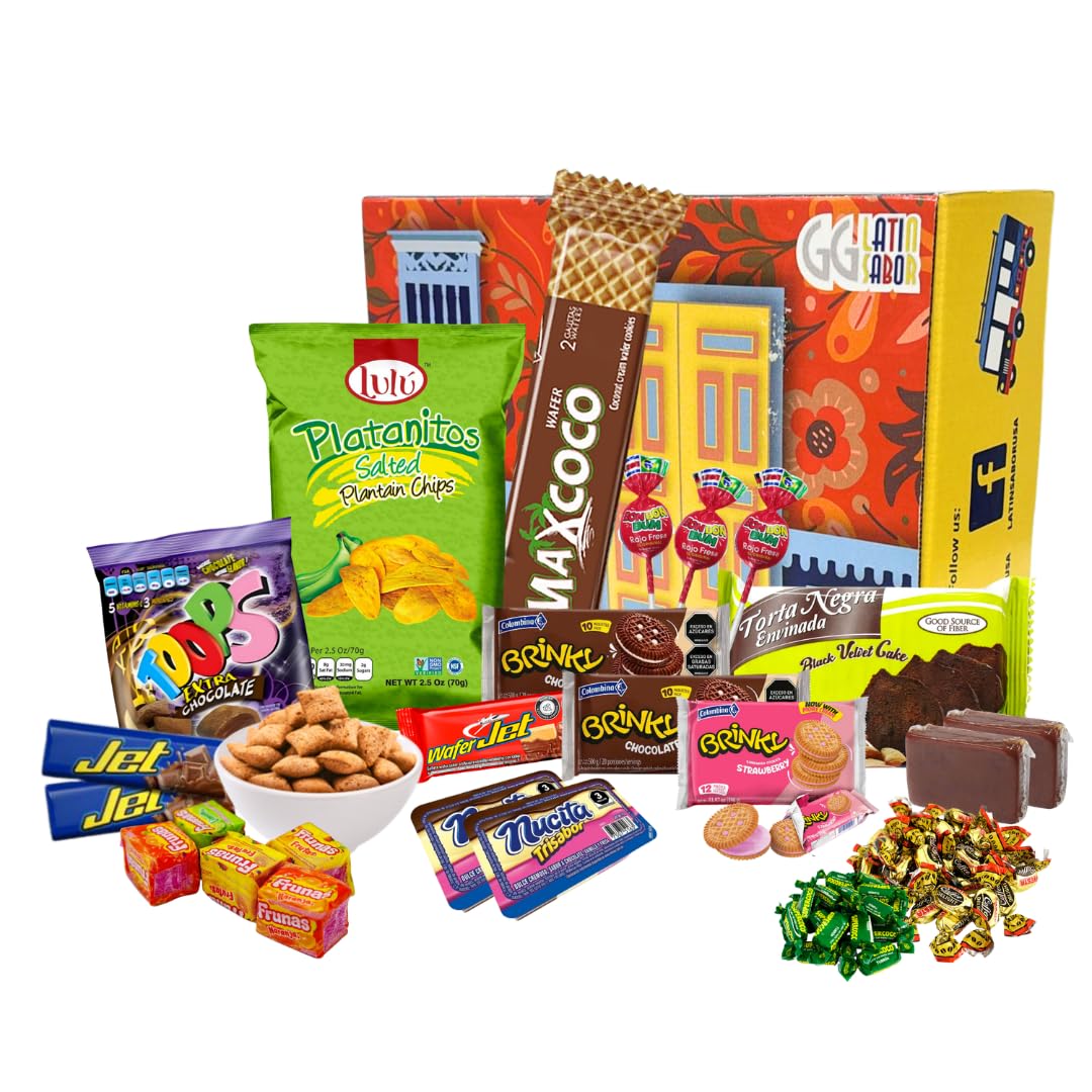 GG LATIN SABOR - Gigi Delight Colombian Candy Gift Crate | Assorted Cookies, Chips & Candies