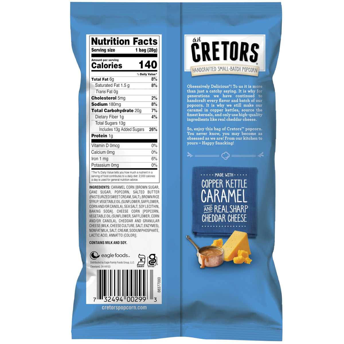 G.H. Cretors Cheese & Caramel Popcorn Mix – 40 Pack of 1oz Bags | Gluten Free, Kosher, Small-Batch Handmade
