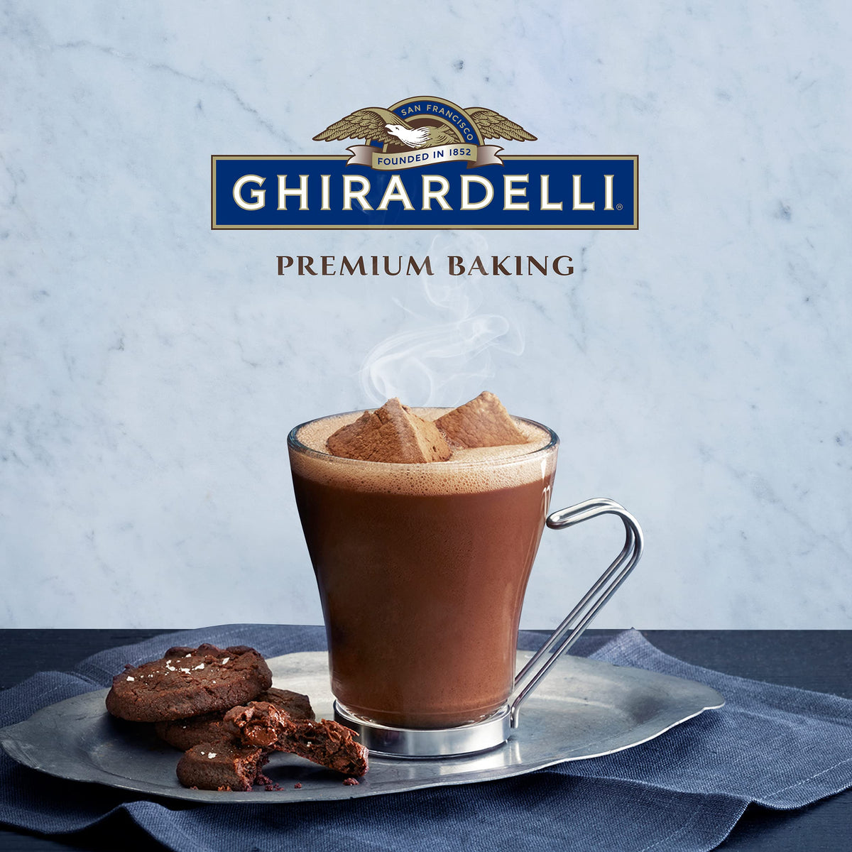 Ghirardelli Double Chocolate Premium Hot Cocoa Mix – 10.5 oz Bags (6-Pack Case)
