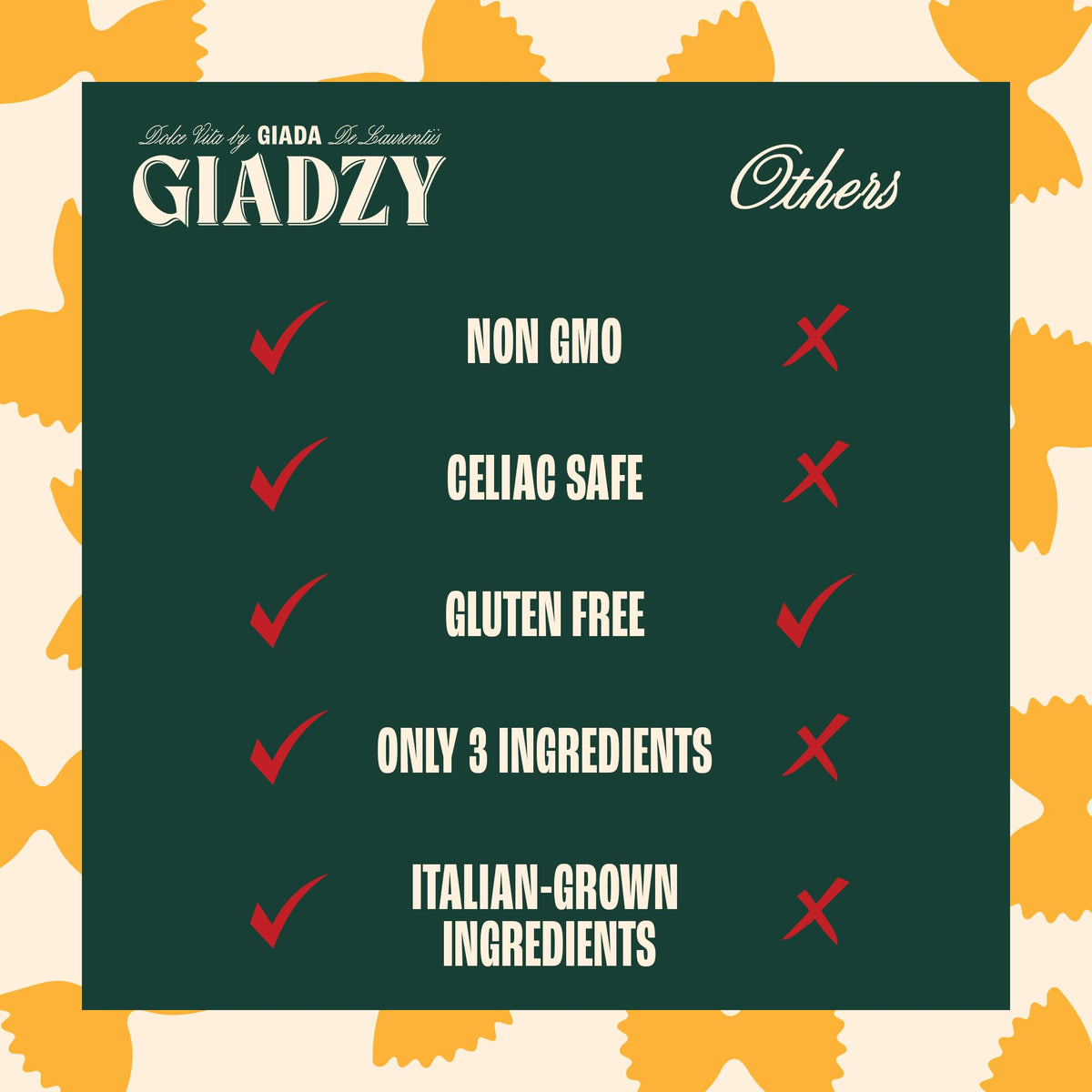 Giadzy Mezzi Rigatoni Gluten Free 3 Pack – Made in Italy, Non-GMO