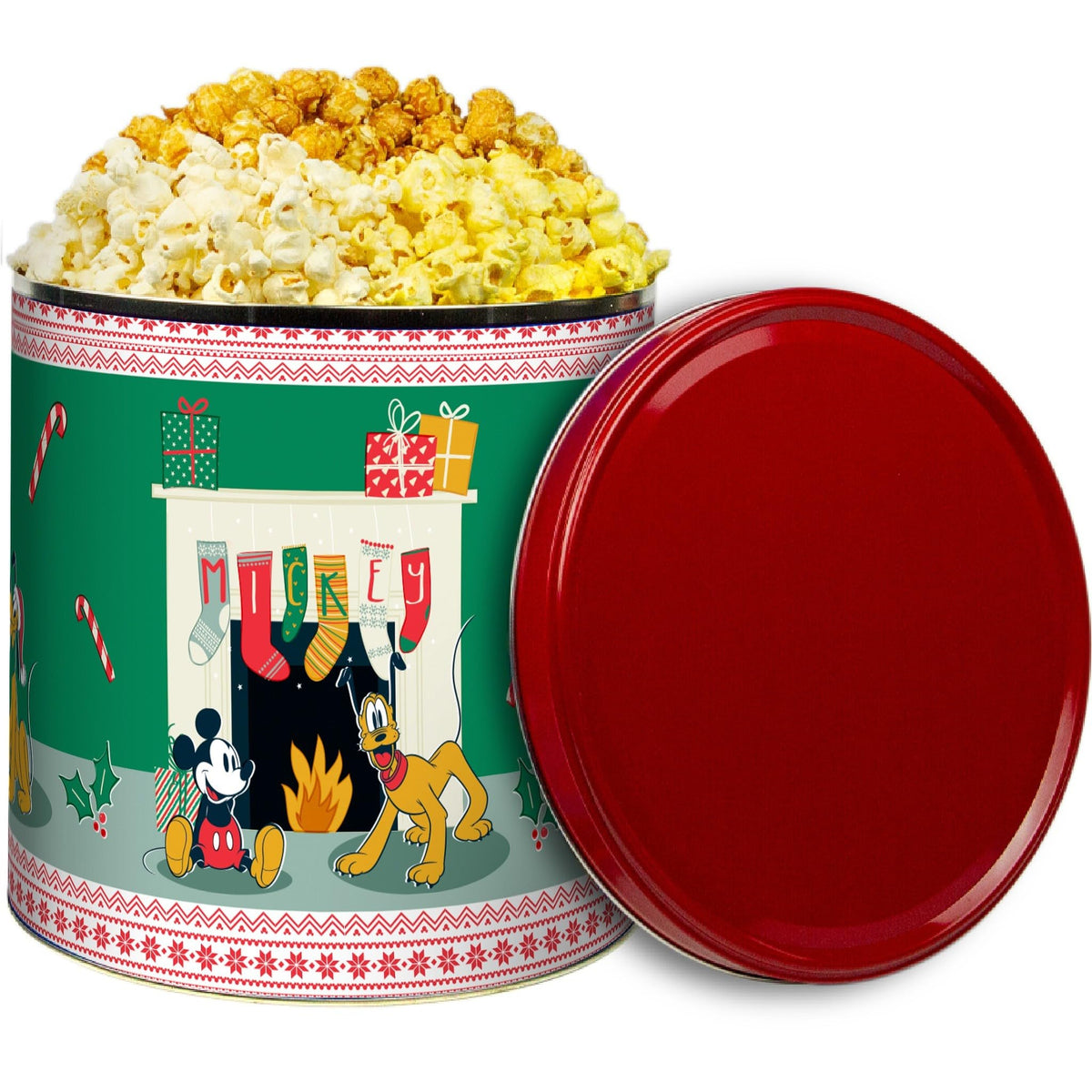GiftPop Popcorn Tin – Gourmet 3-Flavor Gift Set (Caramel, White Cheddar & Butter) in 3-Gallon Collectible Tin