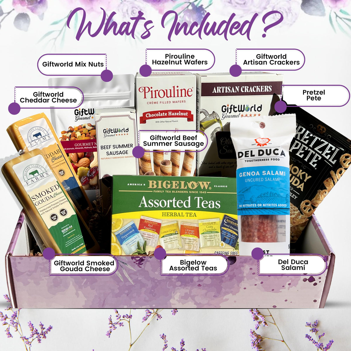 GiftWorld Sympathy Gift Baskets - Meat & Cheese Basket for Bereavement and Memorial Gifts