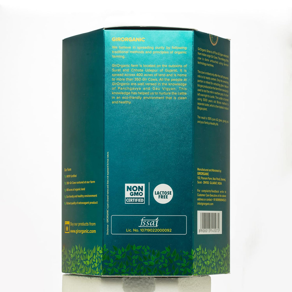 GirOrganic Grass Fed A2 Ghee | 32 Oz Unsalted Clarified Butter | Pasture Raised