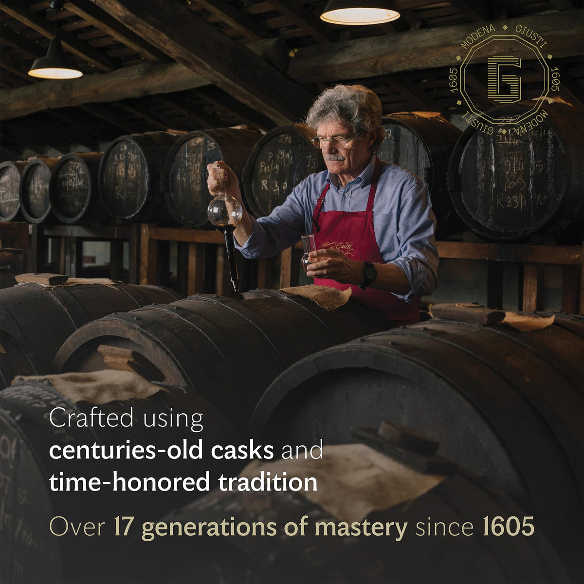 Giusti Italian Balsamic Vinegar of Modena IGP, Matured & Thick, 250ml | 3 Gold Medals