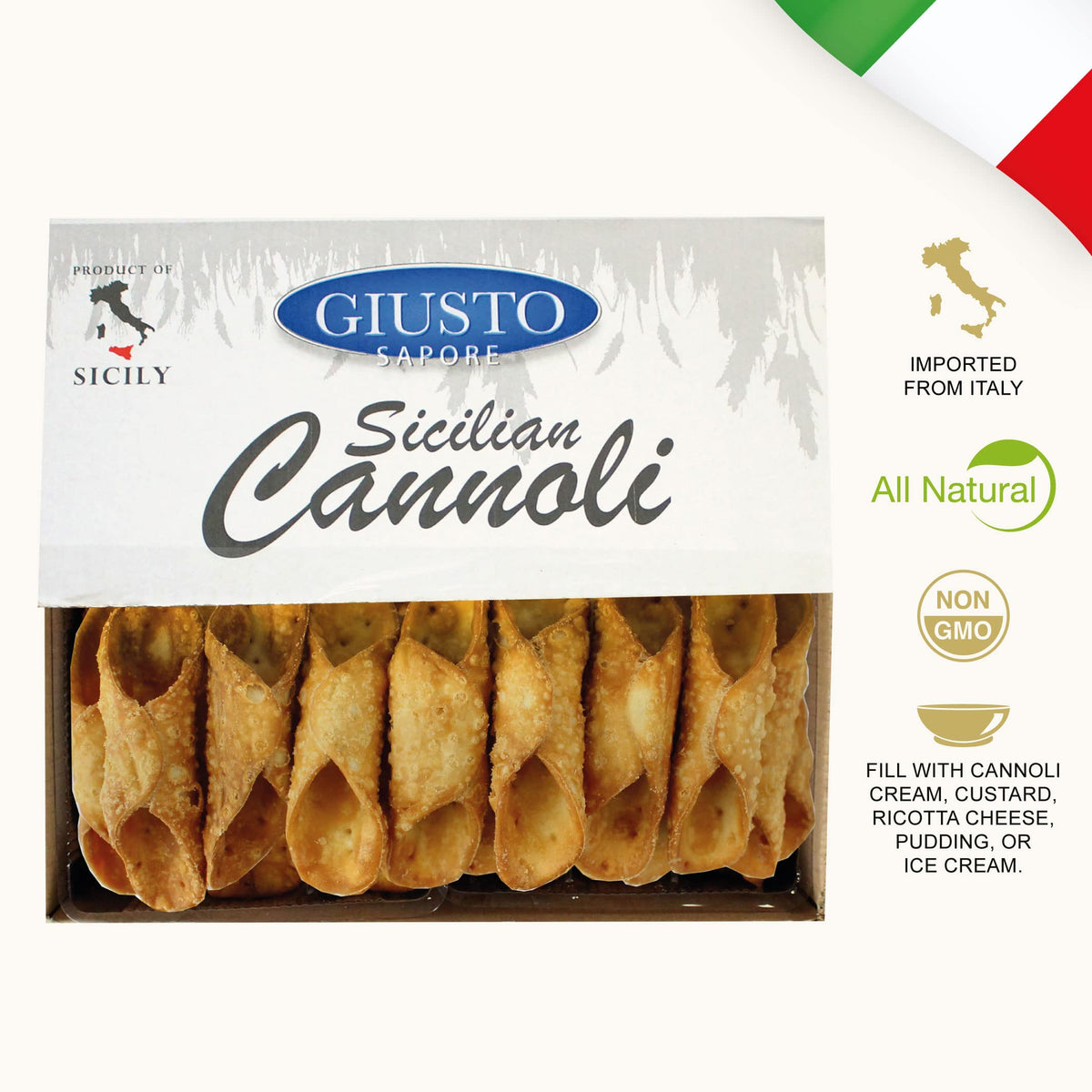 Giusto Sapore Sicilian Cannoli Shells - Small, 100 Count | Imported from Italy, Family-Owned Brand