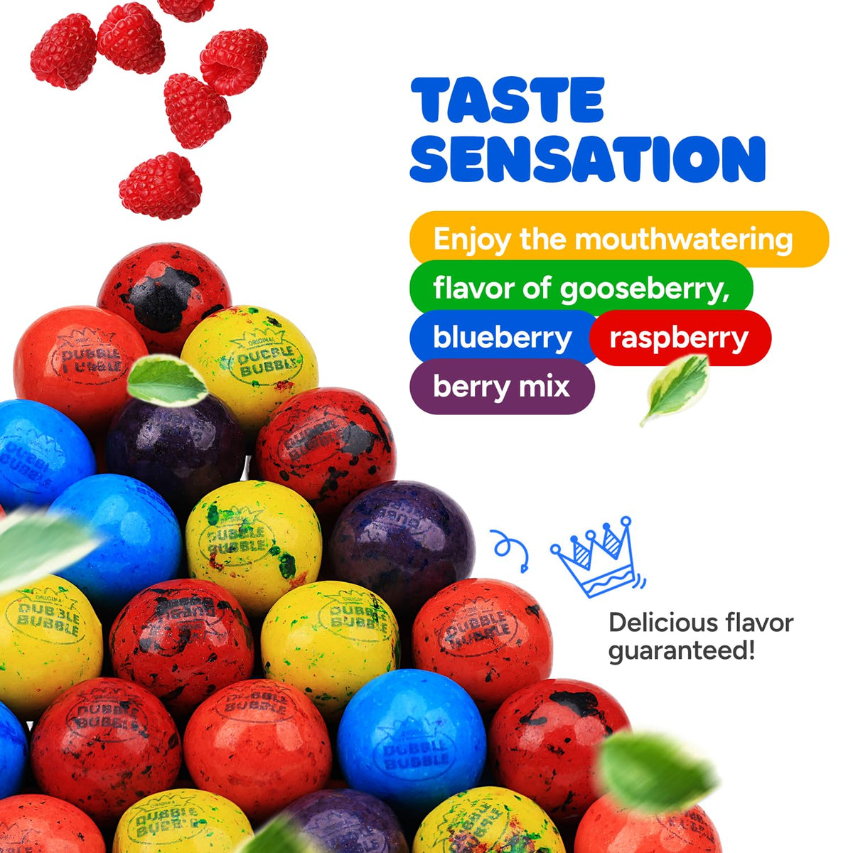 Global Gumball Berry Mix Gumballs for Gumball Machines — 1-Inch Bulk 2.4 lb (136 pcs), Gluten-Free