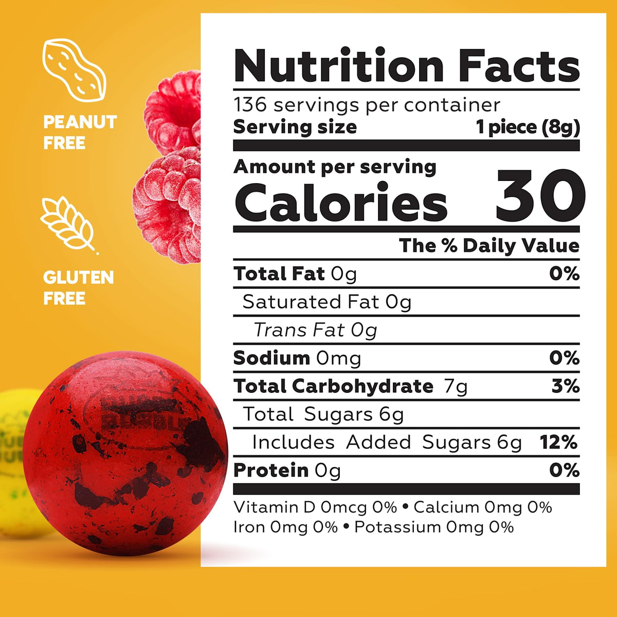 Global Gumball Berry Mix Gumballs for Gumball Machines — 1-Inch Bulk 2.4 lb (136 pcs), Gluten-Free