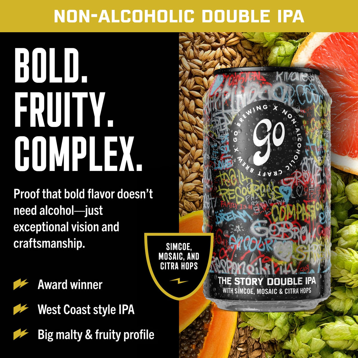 Go Brewing IPA 12 Mixed Pack – Non-Alcoholic Craft IPAs, Low-Calorie Small-Batch (12 oz, 12 Pack)