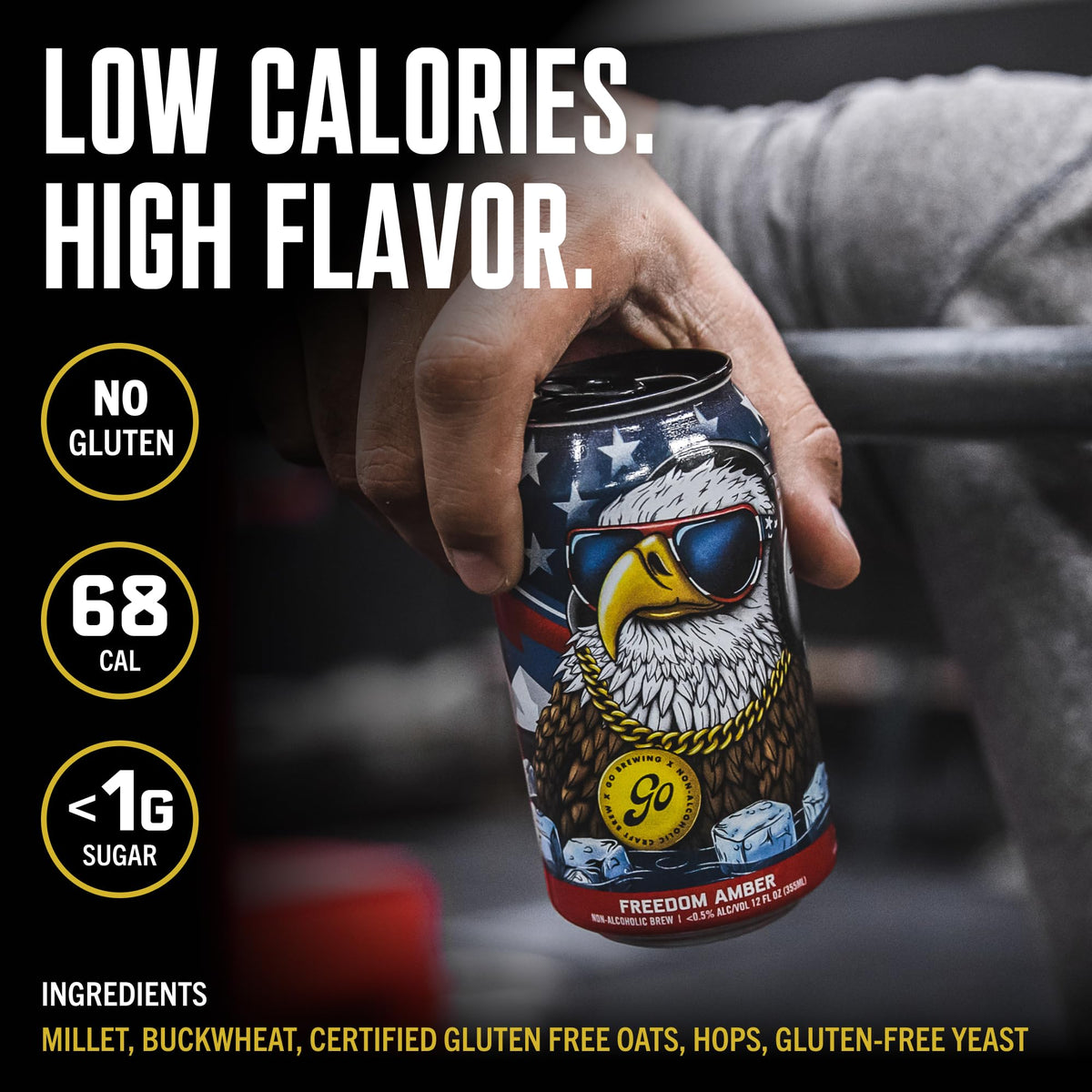 Go Brewing Freedom Amber – Gluten-Free Non-Alcoholic Craft Beer | Small Batch & Low-Cal