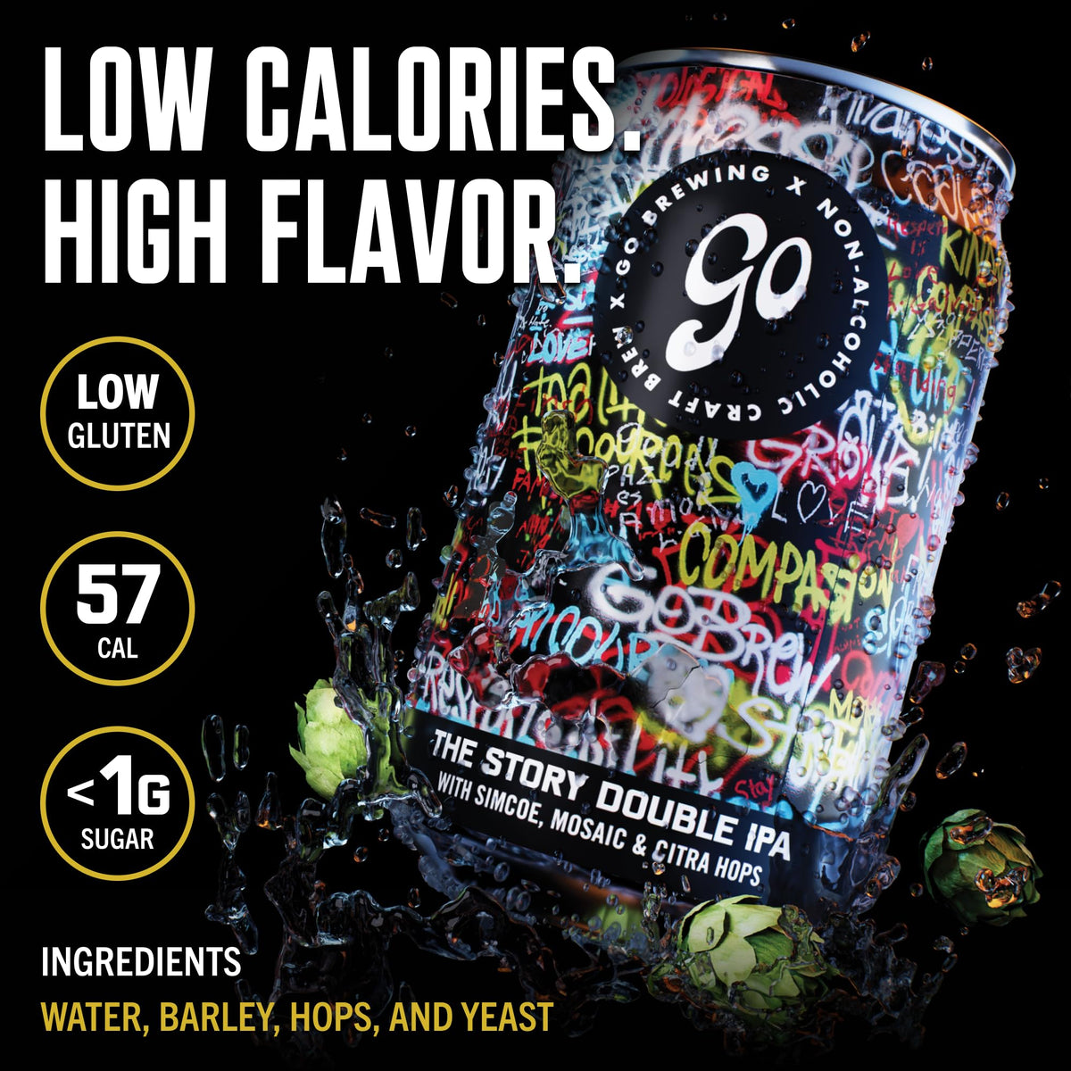 Go Brewing IPA 12 Mixed Pack – Non-Alcoholic Craft IPAs, Low-Calorie Small-Batch (12 oz, 12 Pack)