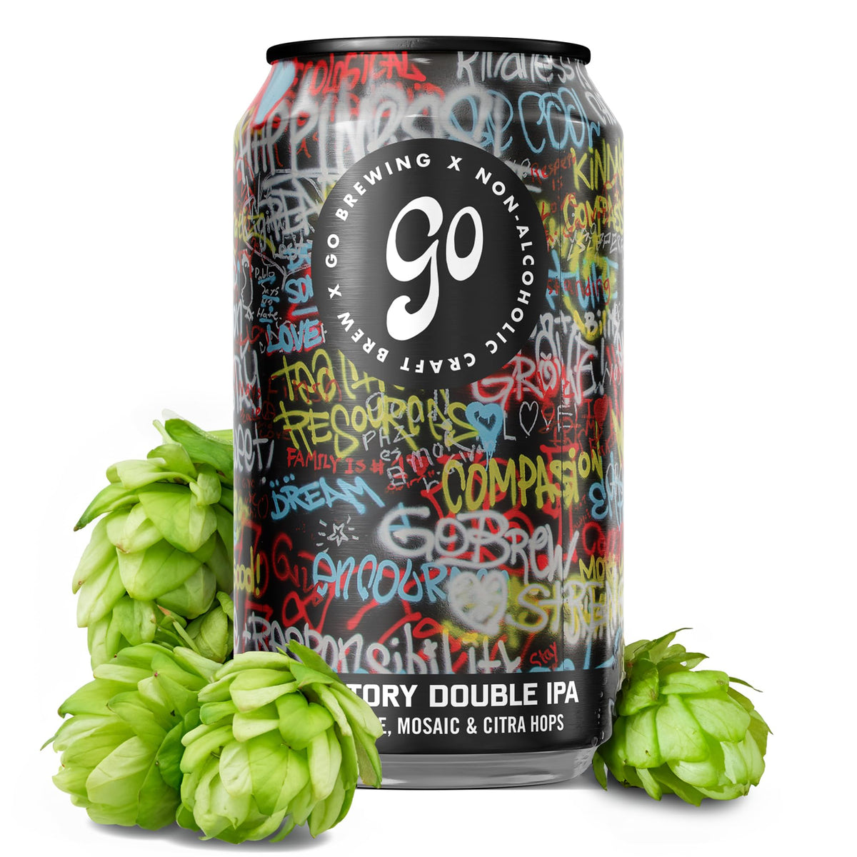 Go Brewing Not Just Another Story Double IPA — Non-Alcoholic Craft Beer (12 oz, 12 cans)