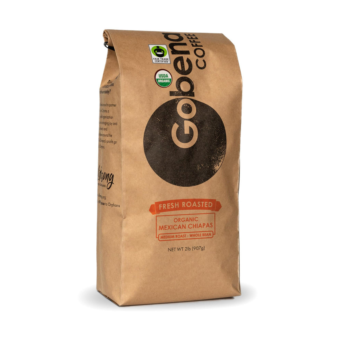 Gobena Chiapas Whole Bean Coffee – 2lb Bulk, Fair Trade Organic Arabica, Medium Roast