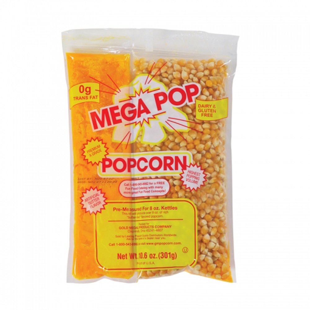 Gold Medal Mega-pop Popcorn Kit – 10.6 oz, 24 Ct | Premeasured for 8 oz Poppers