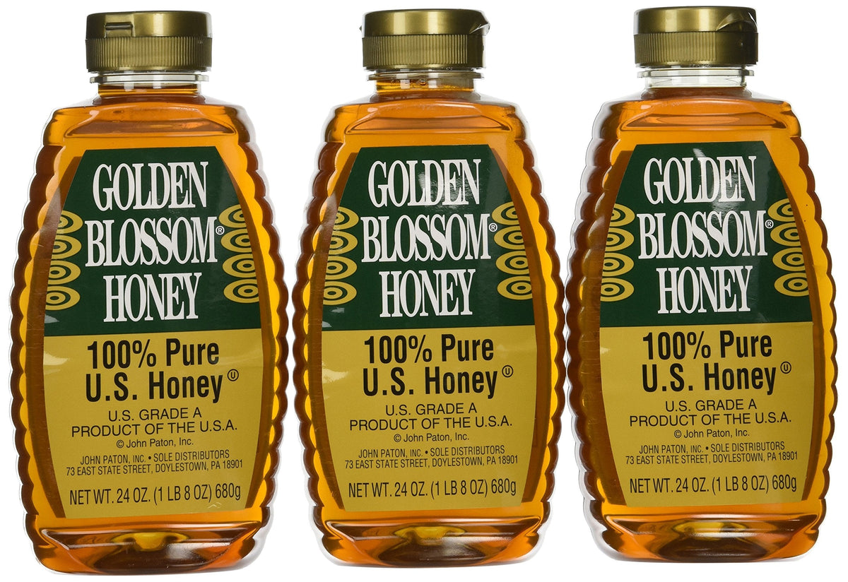 Golden Blossom Honey 24 Oz (3 Pack) | Pure Honey for Tea, Baking & More