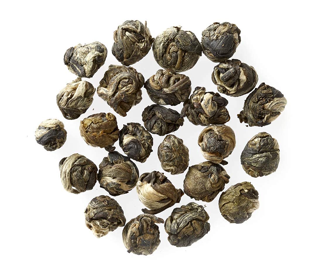 Golden Moon Tea Organic Jasmine Pearls Green Tea – Premium Loose Leaf Dragon Pearls (96 Servings)