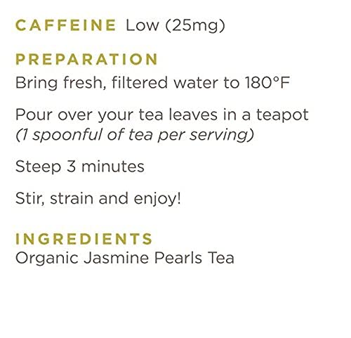 Golden Moon Tea Organic Jasmine Pearls Green Tea – Premium Loose Leaf Dragon Pearls (96 Servings)