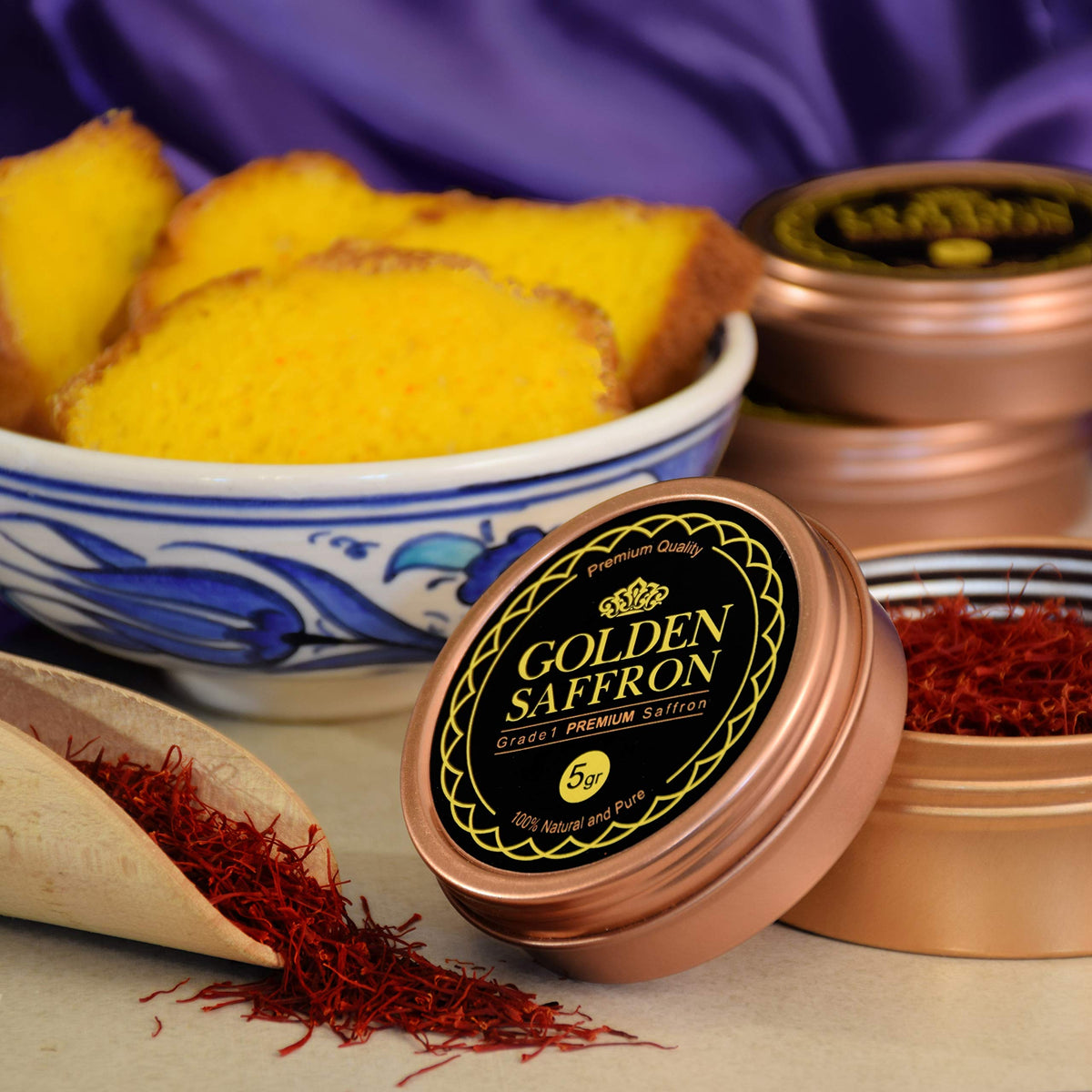 Golden Saffron Grade A+ Super Negin Saffron Threads 5g - Non-GMO Verified