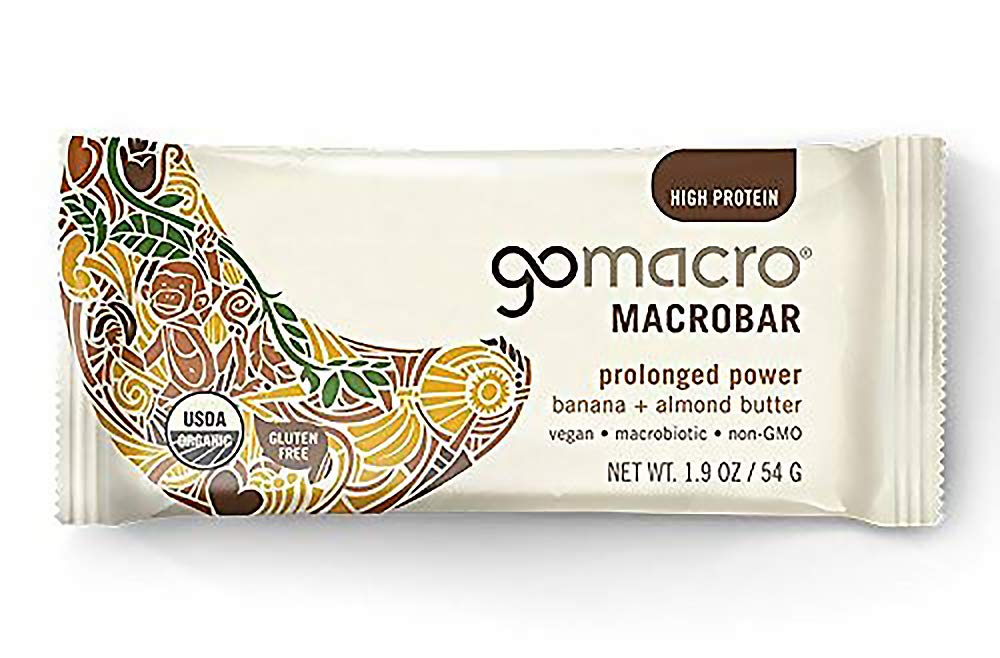 GoMacro MacroBar Organic Banana & Almond Butter - Vegan Protein Bar, 1.9 oz, Pack of 12