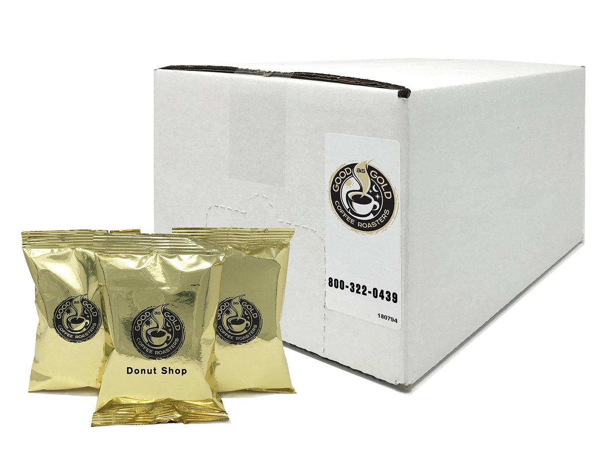 Good As Gold Donut Shop Coffee Pouches – 40 x 2.0 oz Pre-Measured, Premium 100% Arabica Medium Roast