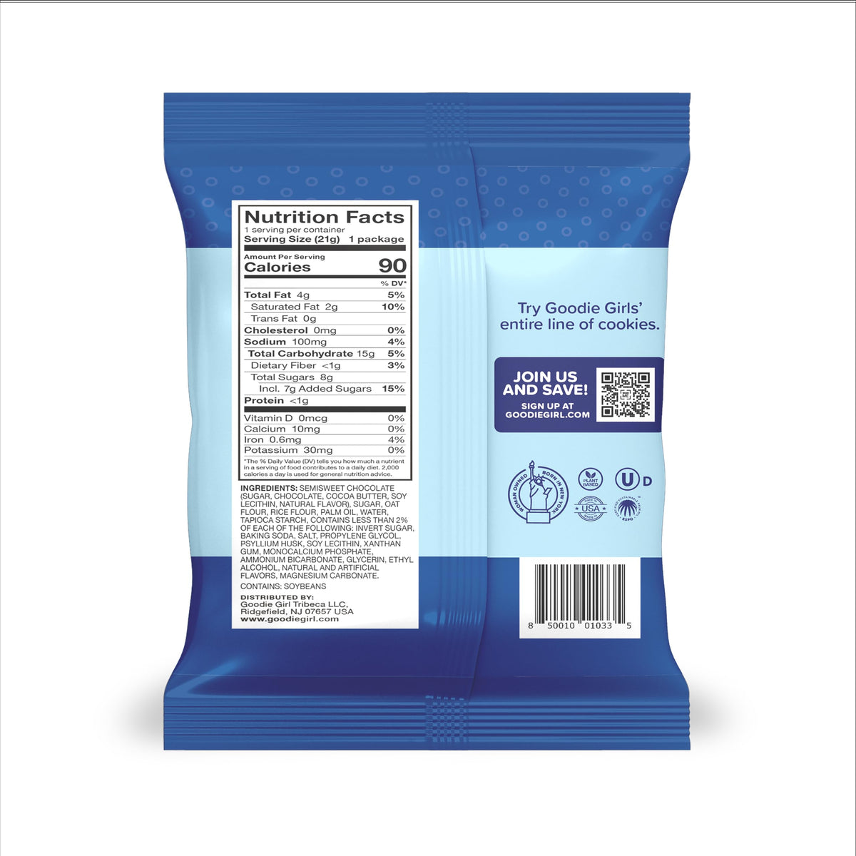 Goodie Girl Mini Chocolate Chip Gluten Free Cookie Snack Packs — 24 Snack Packs, 90 Calories Each | Peanut Free, Egg Free, Dairy Free