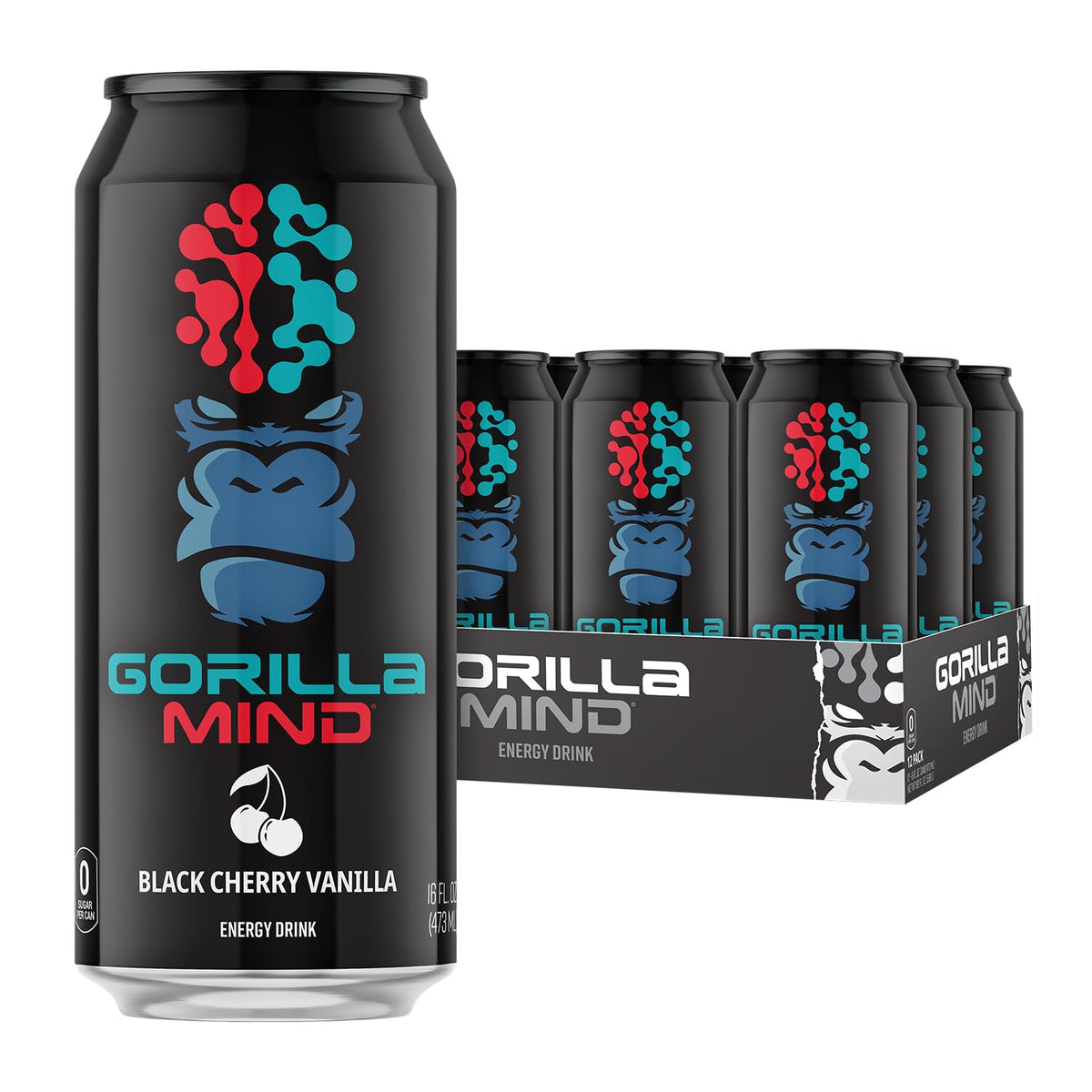 Gorilla Mind Energy Drink – Unmatched Energy & Focus | 16oz, 12-Pack
