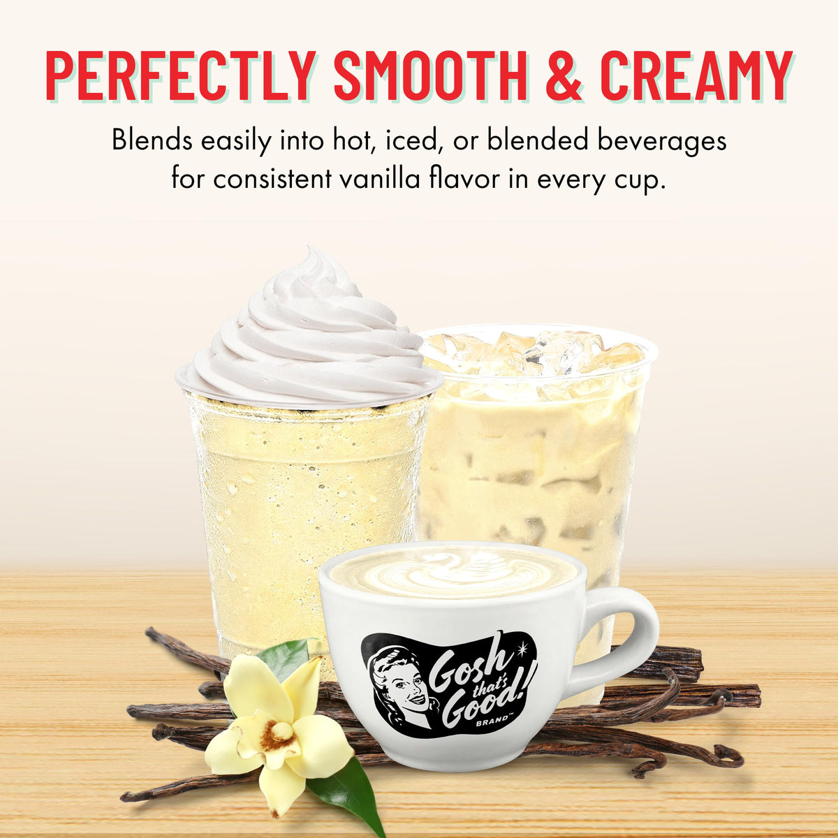 Gosh That’s Good! Sugar-Free Creamy Vanilla Bean Flavor – 2 lb | Low-Calorie, Lactose-Free