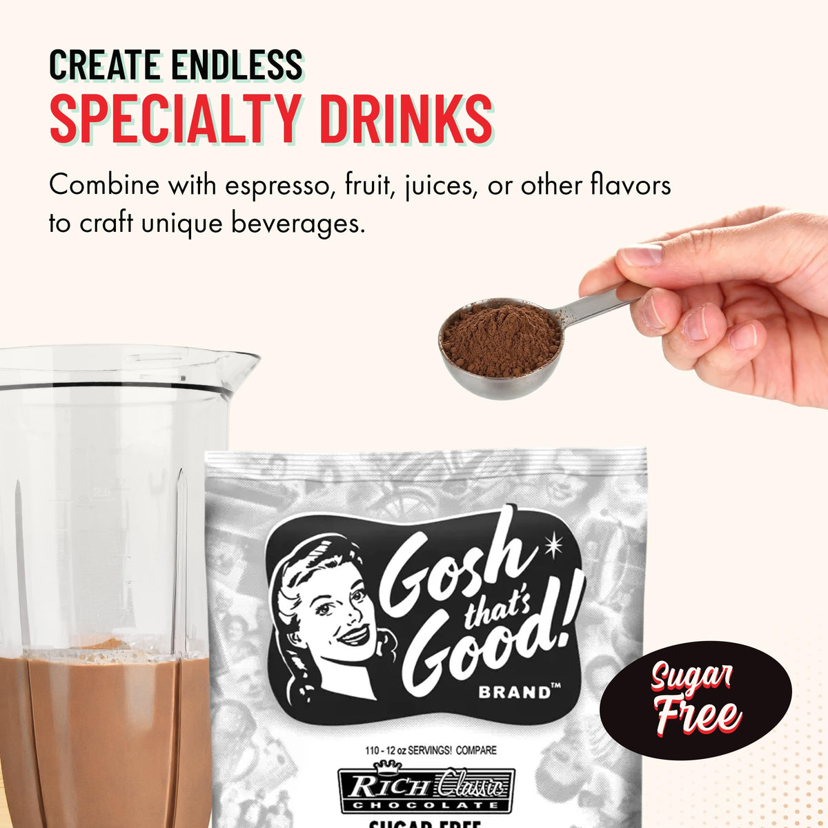 Gosh That's Good! Sugar-Free Rich Classic Chocolate Flavor – 2 lb, Lactose-Free, Low-Calorie
