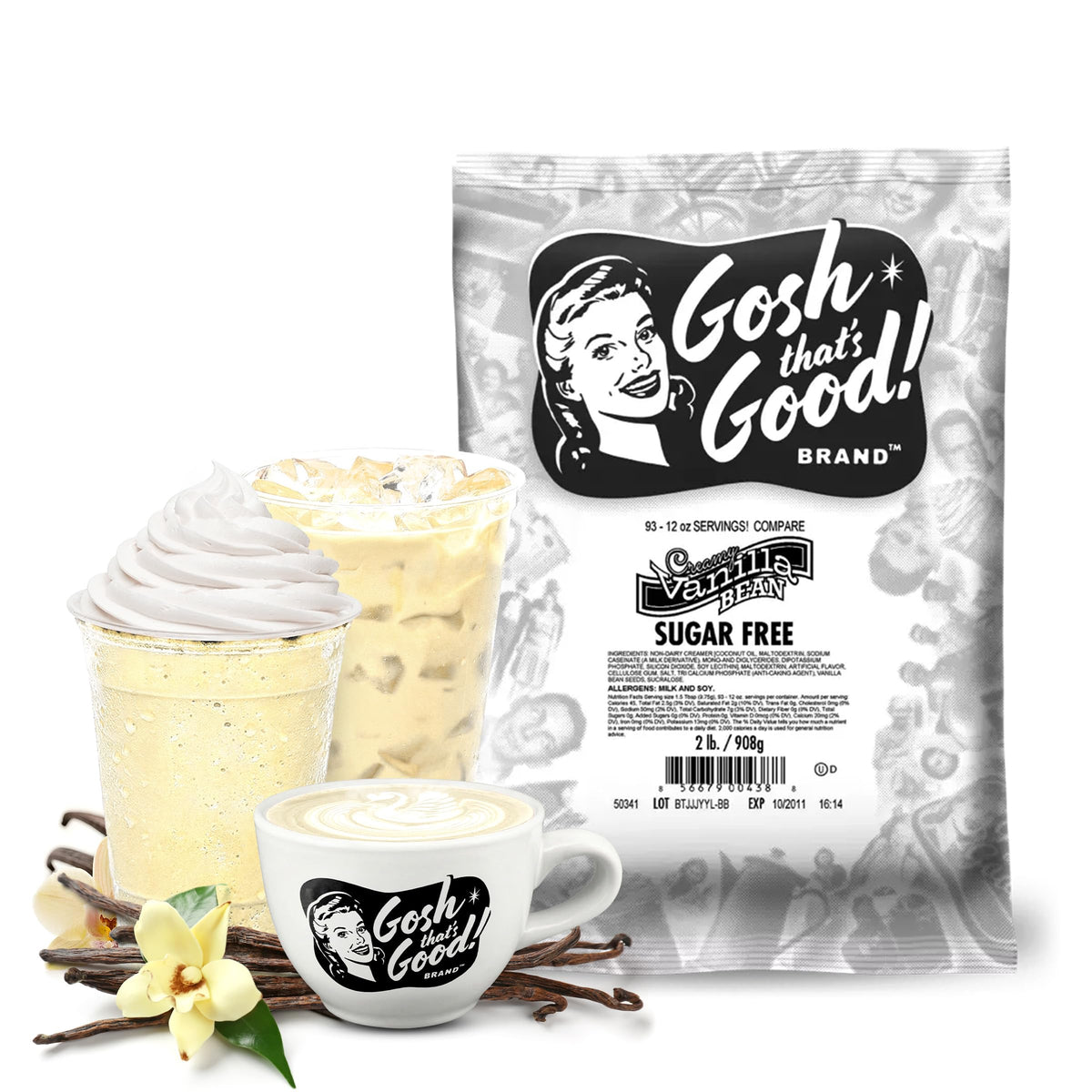 Gosh That’s Good! Sugar-Free Creamy Vanilla Bean Flavor – 2 lb | Low-Calorie, Lactose-Free