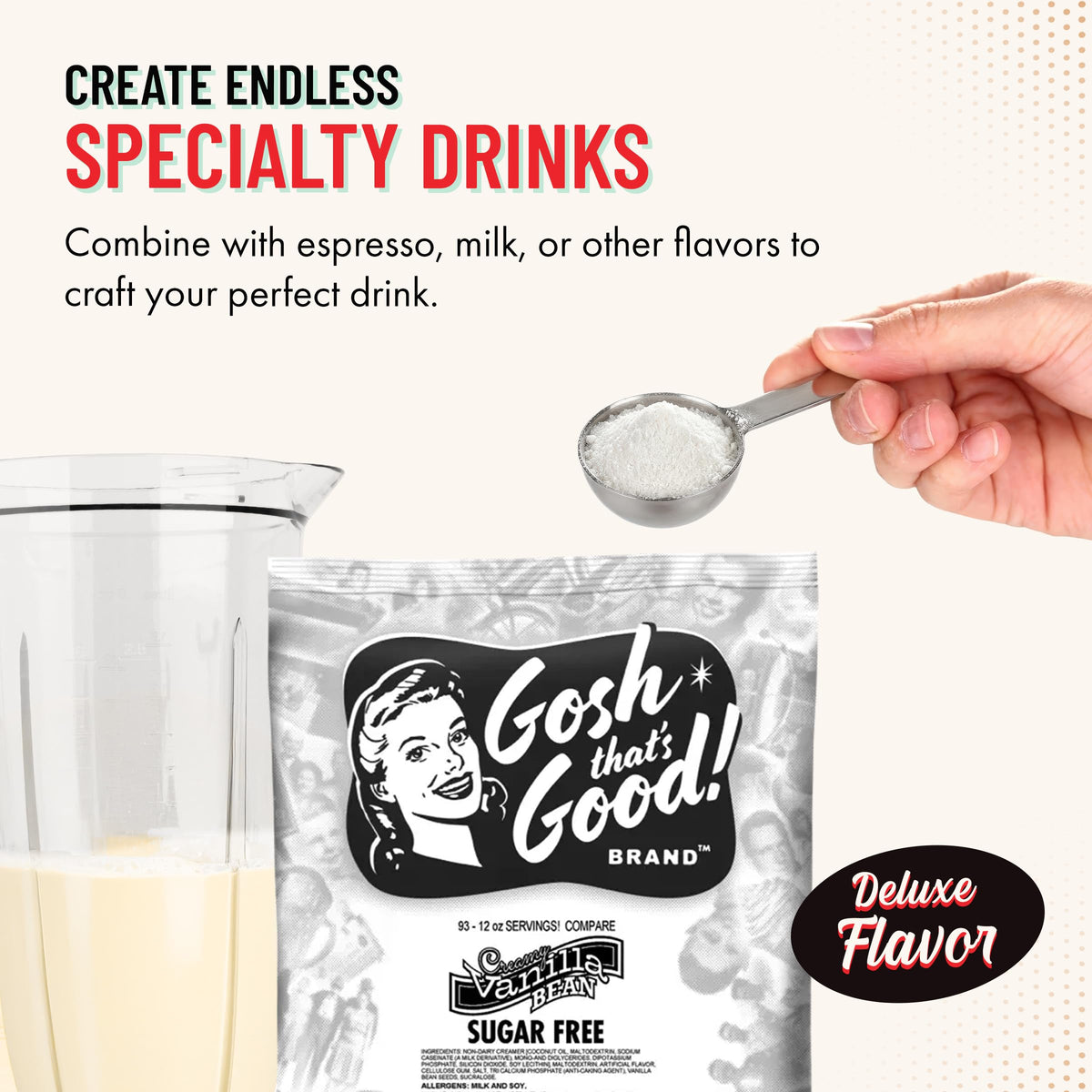 Gosh That’s Good! Sugar-Free Creamy Vanilla Bean Flavor – 2 lb | Low-Calorie, Lactose-Free