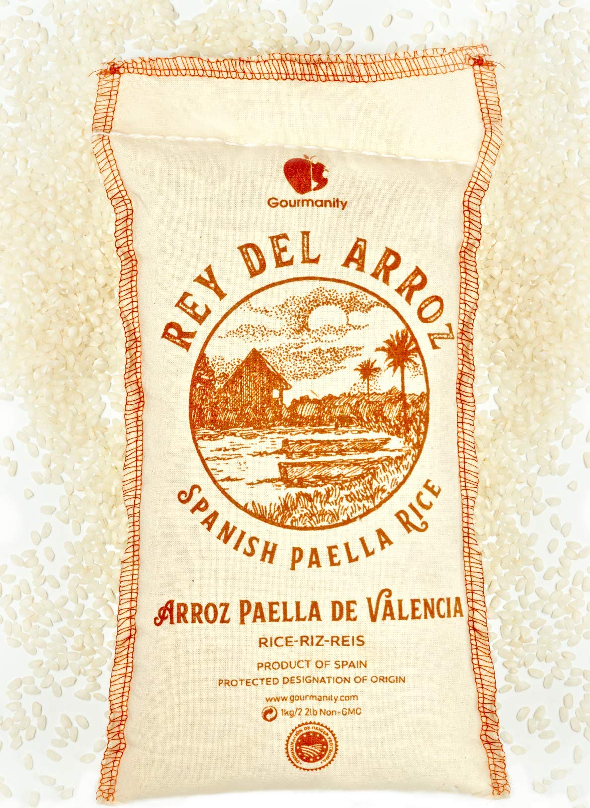 Gourmanity Spanish Paella Rice – Authentic Valencia Short-Grain (Bahia-Senia), Gluten Free, 2x2.2 lb Pack