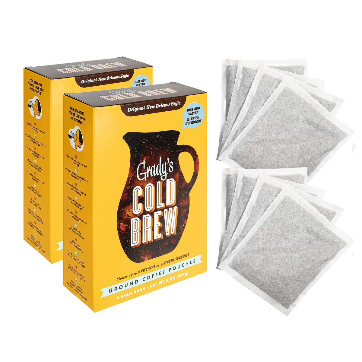 Grady's Cold Brew New Orleans Style Coffee & Chicory Pouches — 24 Drinks (Two Boxes)