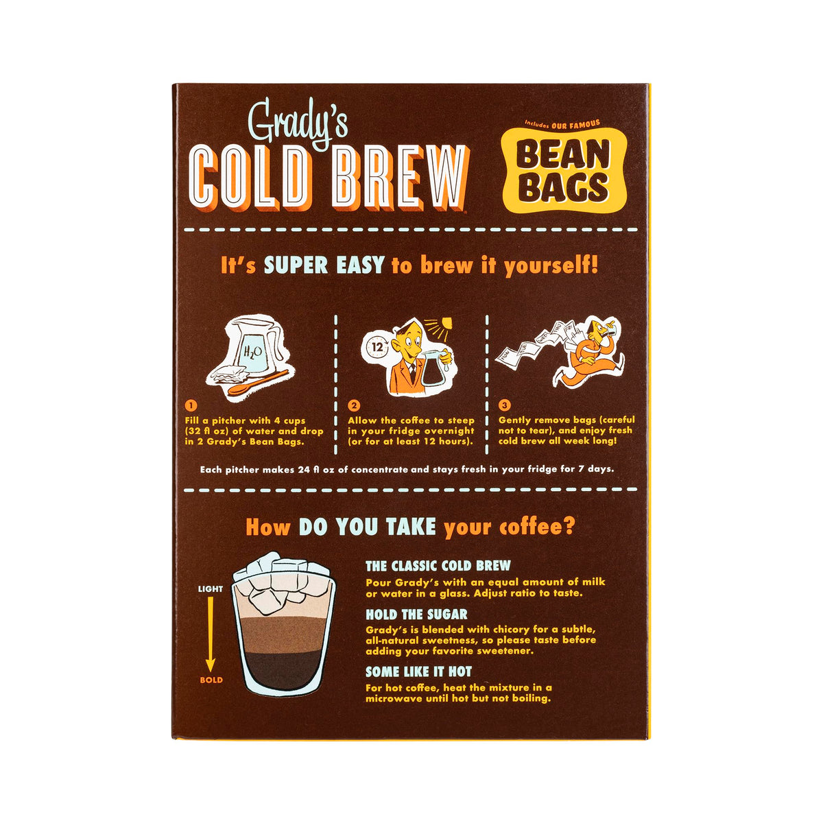 Grady's Cold Brew New Orleans Style Coffee & Chicory Pouches — 24 Drinks (Two Boxes)