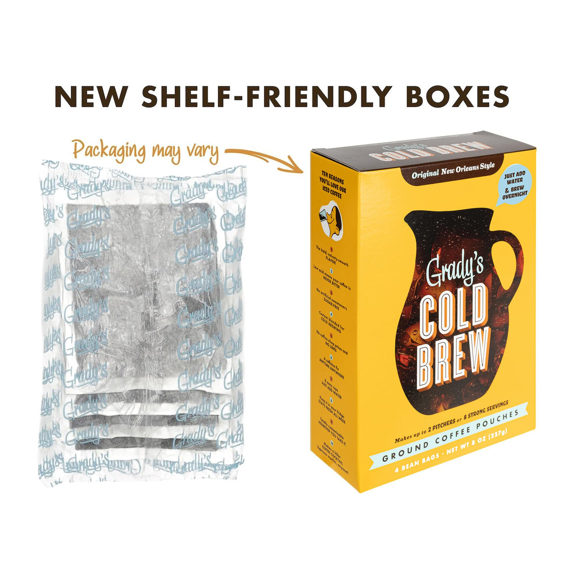 Grady's Cold Brew New Orleans Style Coffee & Chicory Pouches — 24 Drinks (Two Boxes)