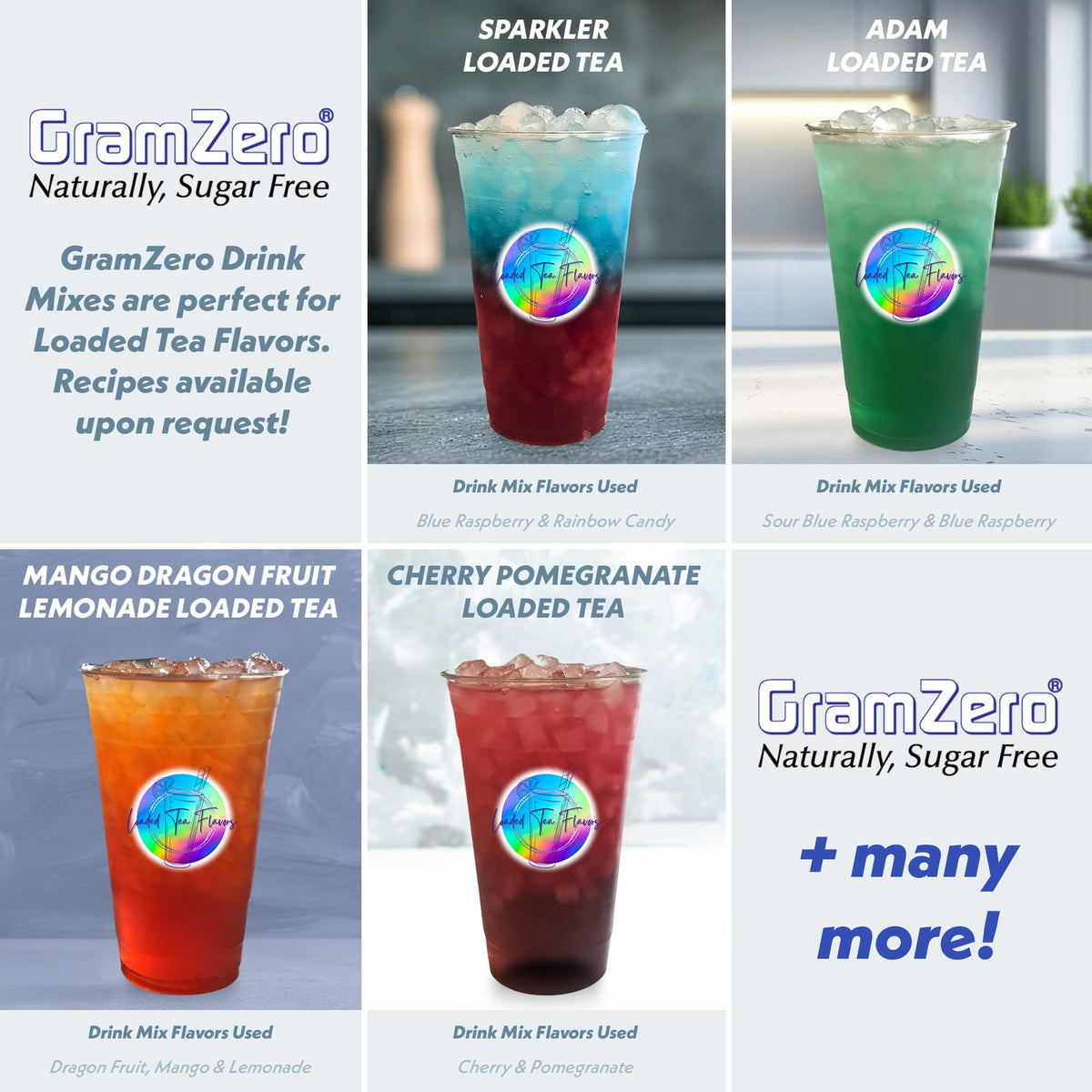 GramZero All Natural Pineapple Zero Calorie Drink Mix | Stevia Sweetened